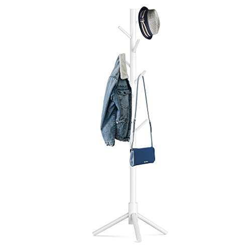 Hupmad Wooden Tree Coat Rack Stand white