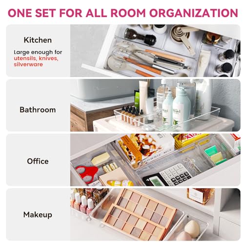Criusia clear plastic bins in a bathroom vanity