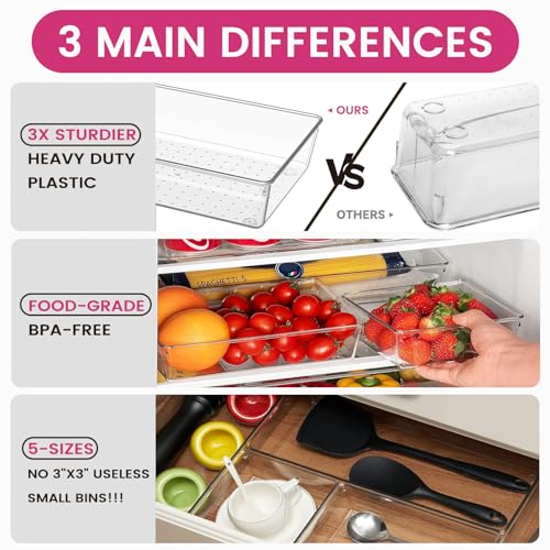 Criusia drawer organizers holding office supplies