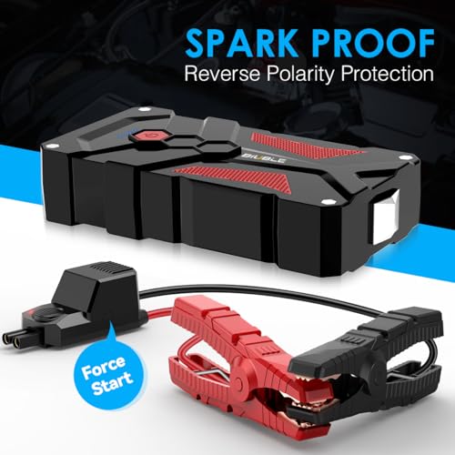 BIUBLE JS001 jump starter in a vehicle engine bay