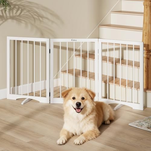 Cideny Free Standing Dog Gate Indoor White