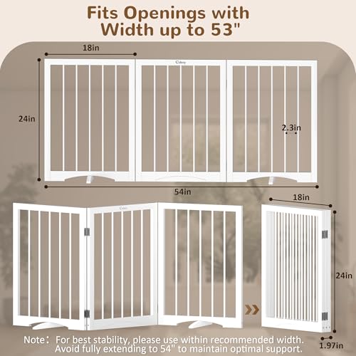 3-panel white dog gate for stairs