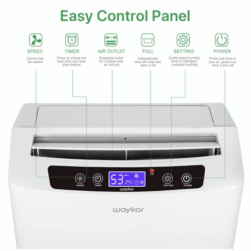 Waykar 34 Pints Dehumidifier control panel interface