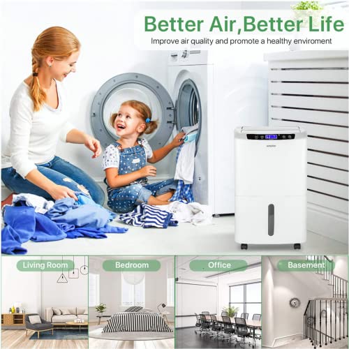 Waykar 34 Pints Dehumidifier drainage hose setup