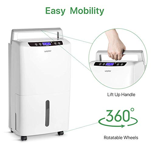 Waykar 34 Pints Dehumidifier white finish detail