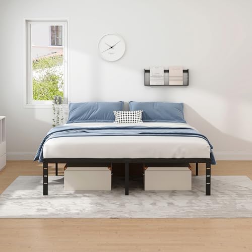 Black steel bed frame profile