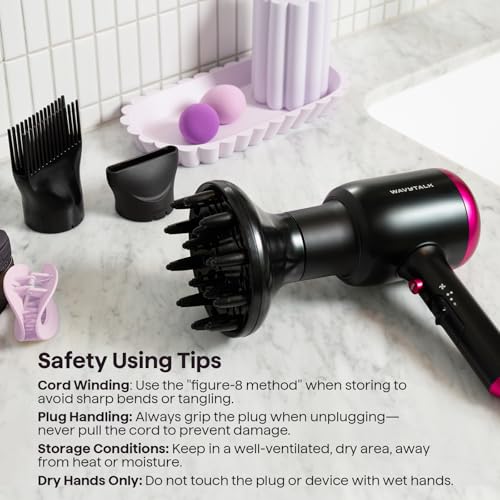 Front view of ionic hair dryer airflow
