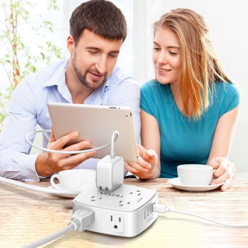 3-side design power strip with flat plug
