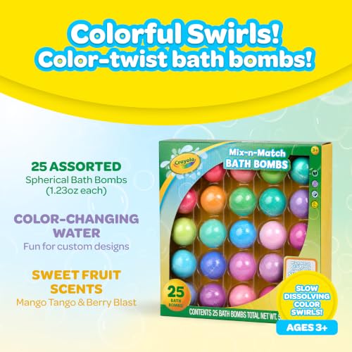 Individually wrapped Crayola bath fizzies