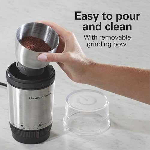 Electric coffee grinder control button