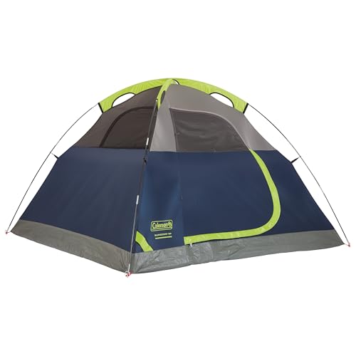 Side profile of Coleman Sundome camping tent showing rainfly