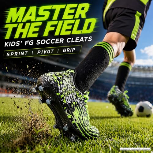 Green soccer cleats sole grip