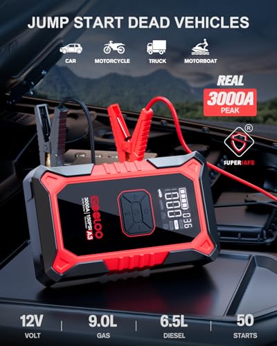 GOOLOO A3 jump starter with air compressor hose