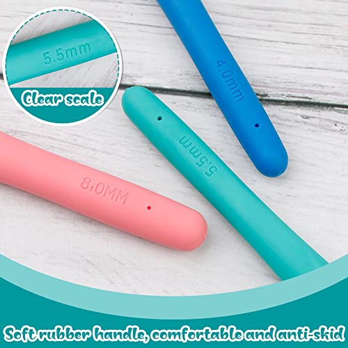 Multicolor ergonomic crochet hook collection