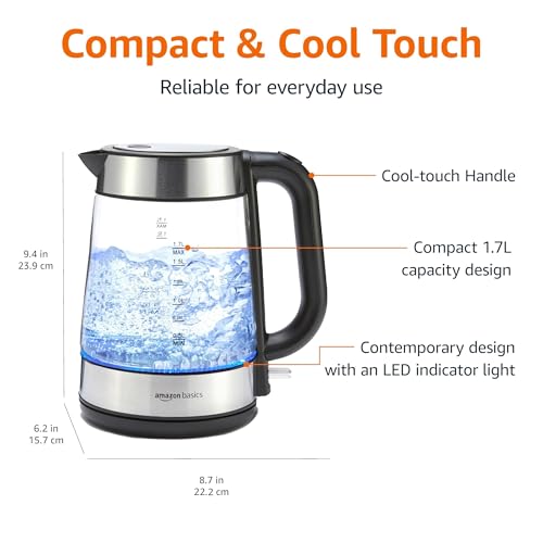 Electric kettle with blue LED illumination
