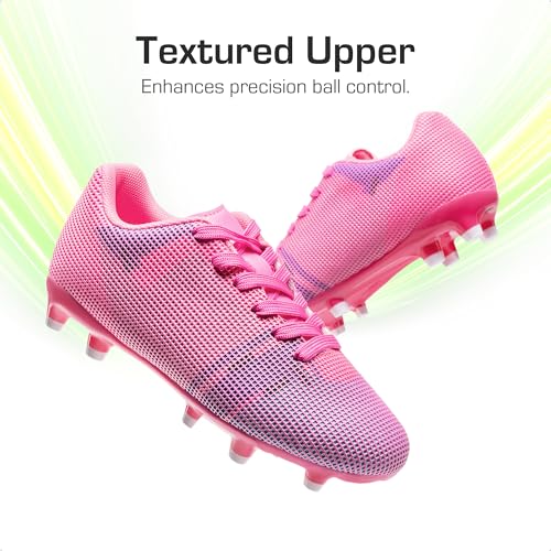 Close up of TPU sole plate on youth soccer shoes