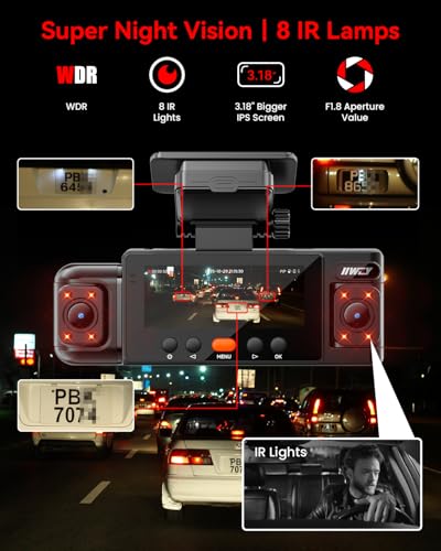 IIWEY N6 dash cam package contents including 128GB card