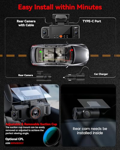 IIWEY N6 rear and side camera setup components
