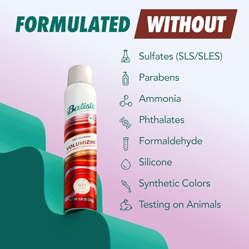 Batiste Volumizing Dry Shampoo size label