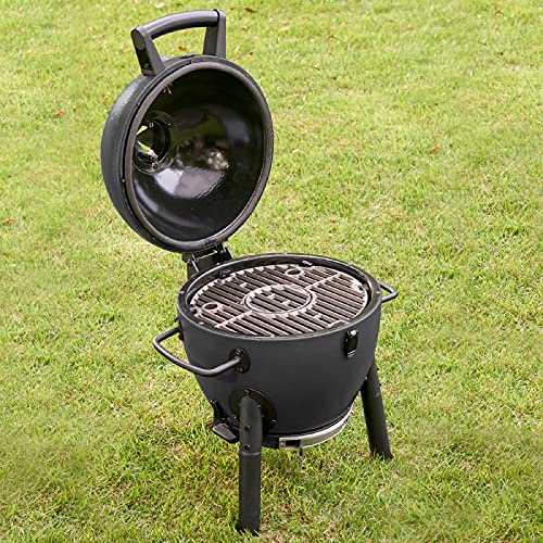 Ash color kamado grill side handles