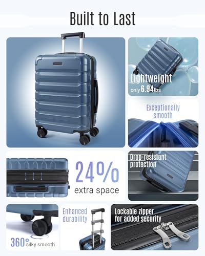 Side profile of LIGHT FLIGHT carry-on suitcase