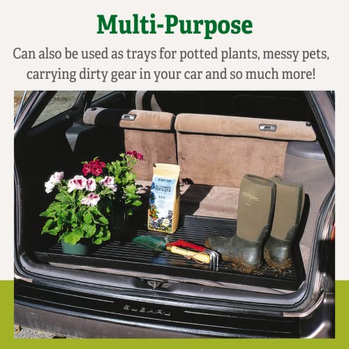Recycled plastic tray with raised 2-inch rim
