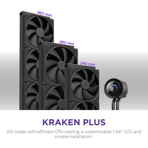 NZXT Kraken Plus 360-360mm AIO CPU Cooler radiator and fans