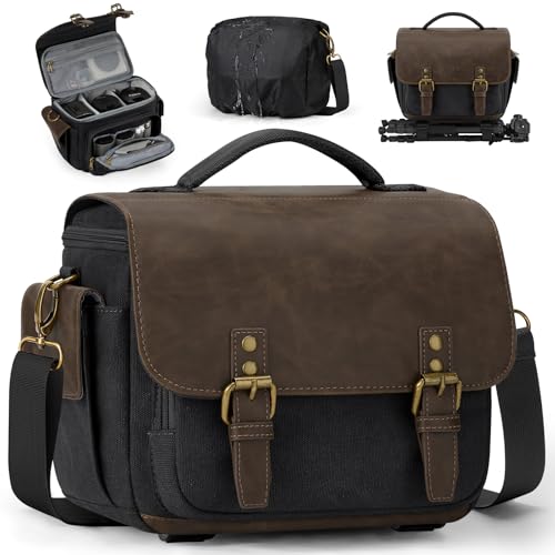 RAINSMORE Vintage Canvas Camera Sling Bag front view