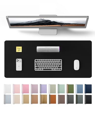 YSAGi black leather desk pad top view