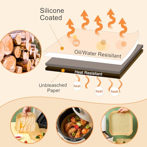 Bowl shaped design of natural air fryer parchment paper