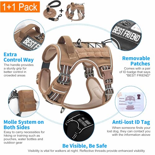 Included 5ft climbing rope leash with foam handle