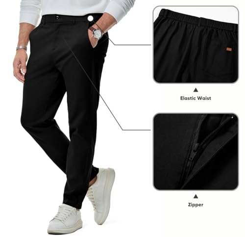 JMIERR Men's Stretch Chino Pants waist detail