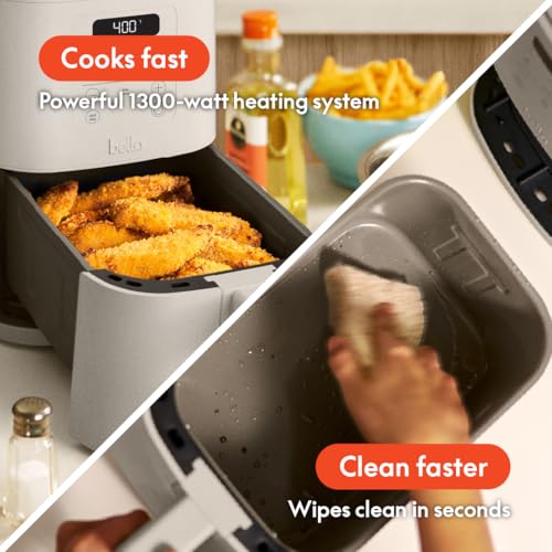 BELLA 4qt Oatmilk air fryer side profile