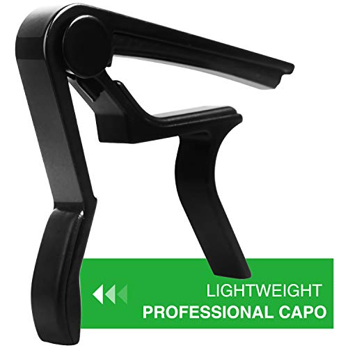 Close up of IMUSGO black guitar capo