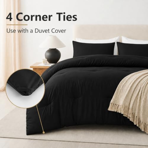 Set of CozyLux queen comforter and pillows