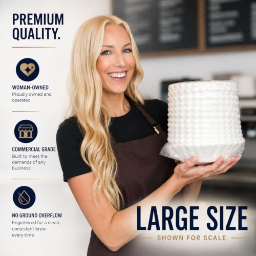 Bulk pack of 500 white coffee filters for business use