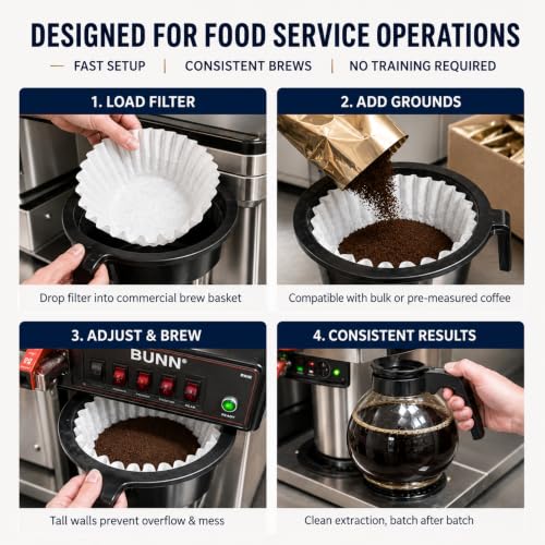 Professional coffee equipment setup with Katy's filters