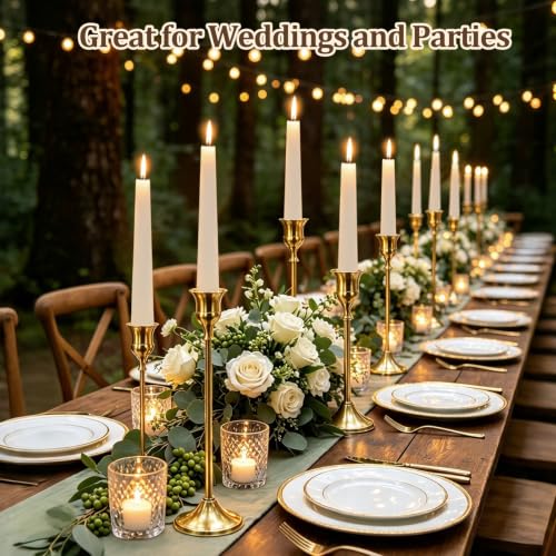 Saicefe candle holders on a mantel