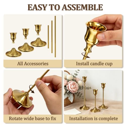 Taper candle in Saicefe gold holder