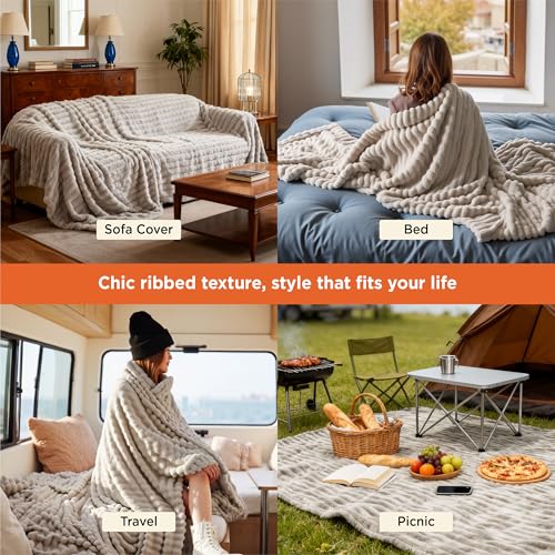 Soft microfiber fabric detail of Bedsure blanket