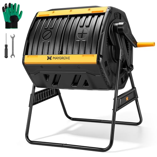 Maygrove 53 gallon dual chamber compost bin exterior view