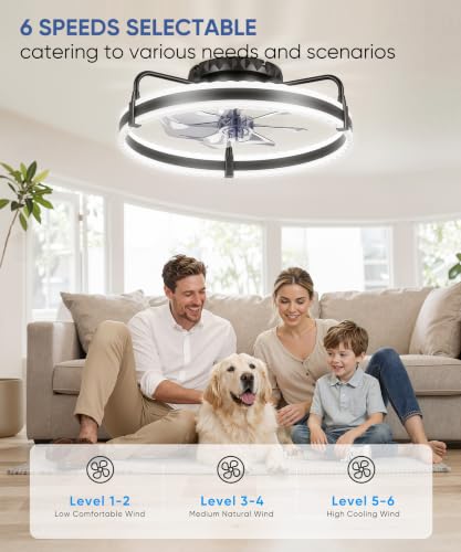 Low profile ceiling fan side view