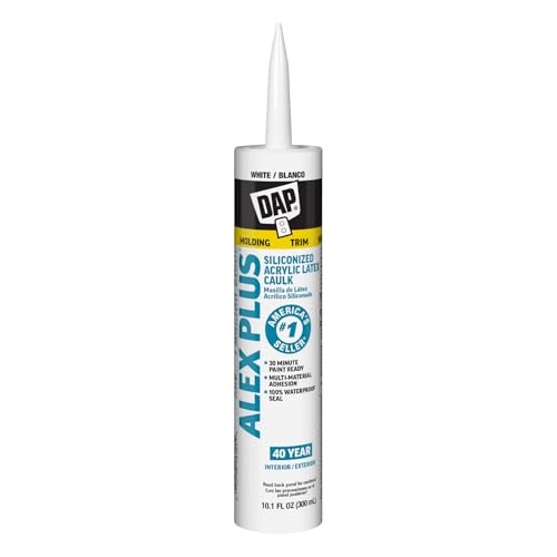 Side view of DAP Alex Plus caulk tubes