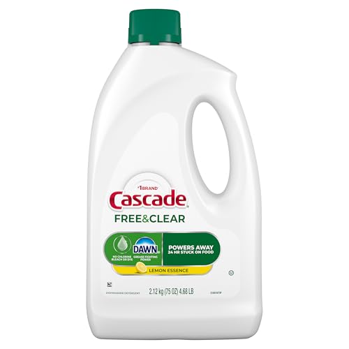 Close up of Cascade Free & Clear detergent cap