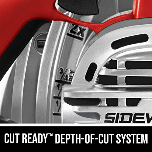 Depth and bevel adjustment knobs on Skil saw