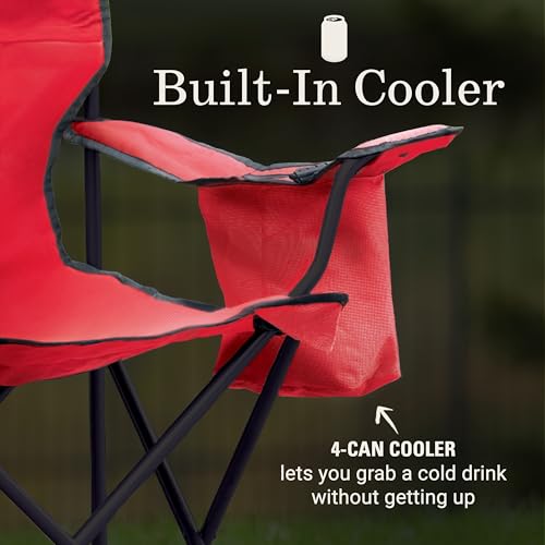 Close up of Coleman armrest cooler pouch