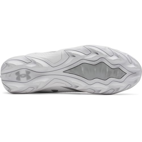 Bottom view of rubber molded outsole on Under Armour football cleats