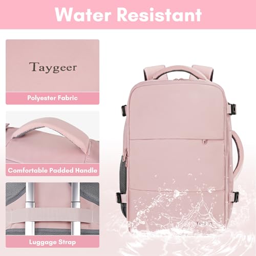 Taygeer backpack showing luggage strap attachment