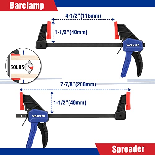 WORKPRO bar clamps blue finish