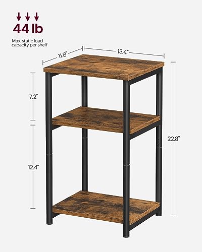 Small nightstand with steel frame